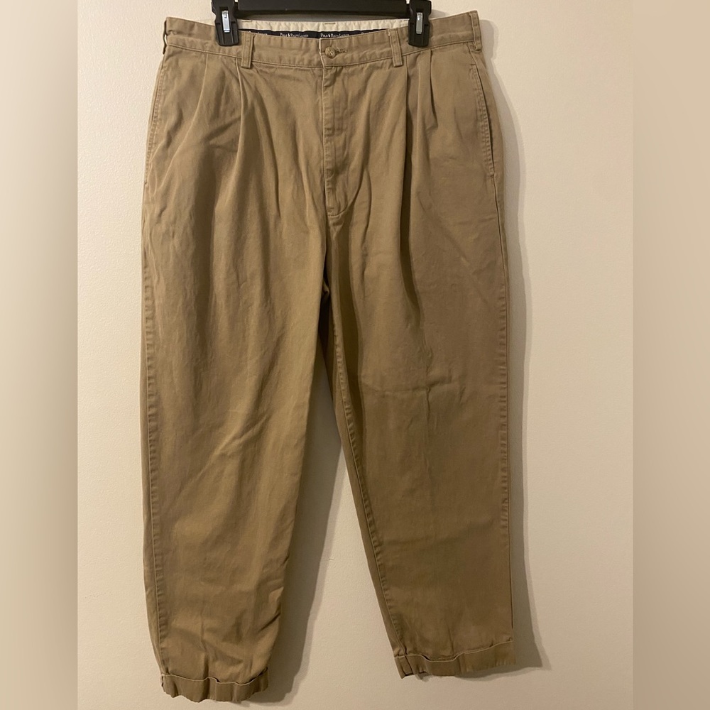 Mens PRL‎ Polo Ralph Lauren Tan Beige Chinos Khakis 35x29 35” Waist